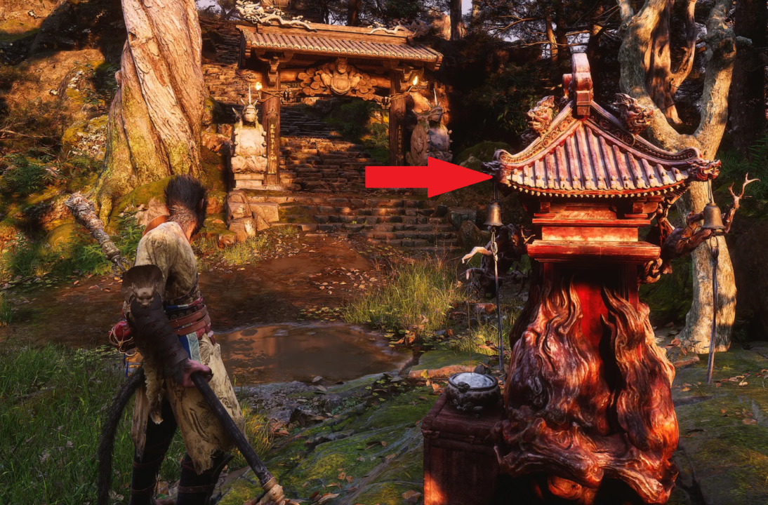 Image showing the 10th Keeper's Shrine Location in Chapter 1 of Black Myth Wukong.