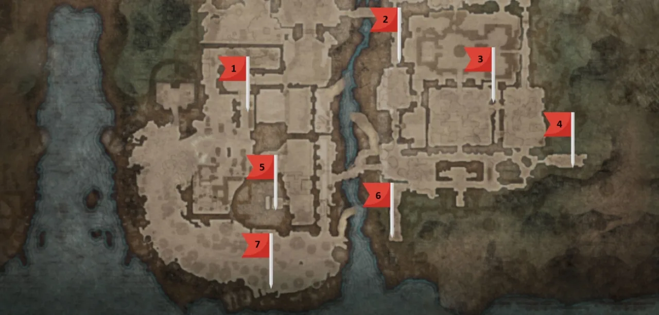 Southern Resurrection Stone Locations map