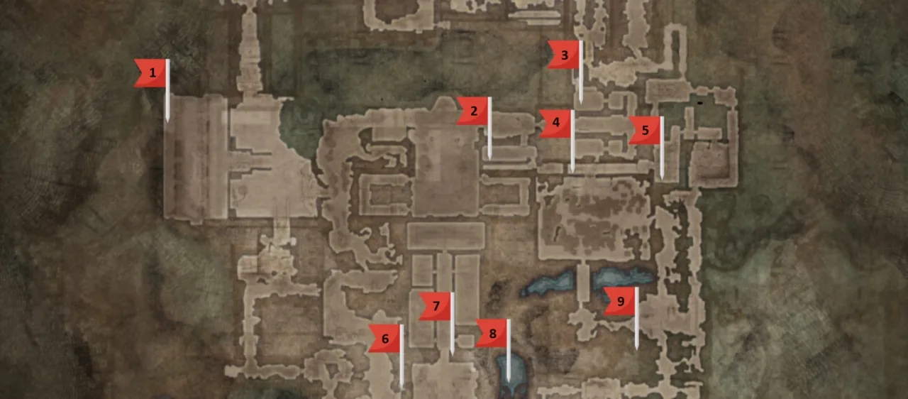 Central Resurrection Stone Locations map