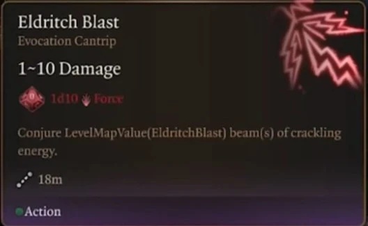 Baldur's Gate 3 Eldritch Blast Spell Effect