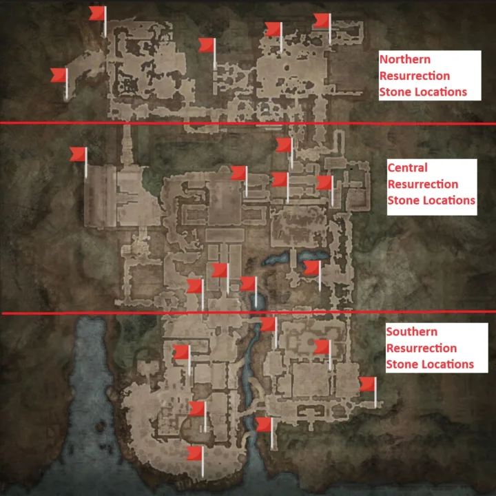 All Resurrection Stone Locations map