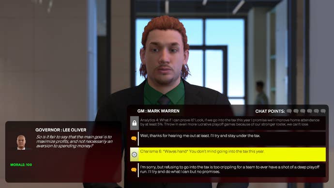 My GM having a conversation in NBA 2K25's MyGM mode.