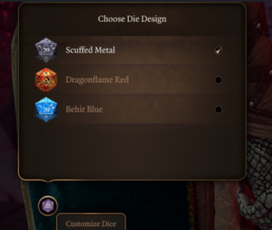 Baldur's Gate 3 Dice Skin Change