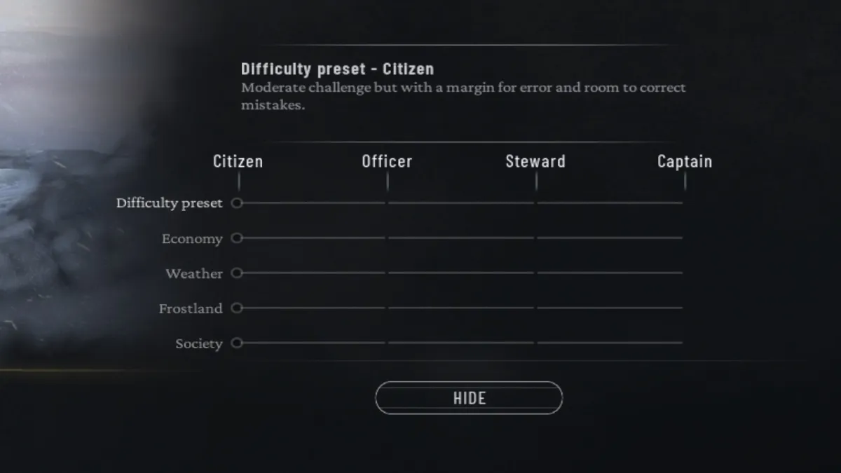 Best Frostpunk 2 difficulty settings: Citizen, Officer, Steward, and Captain differences explained