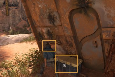 Blaster marks on the wall next to the door - Jabba's Gambit quest