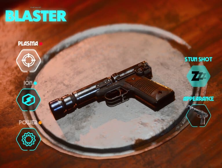 Blaster Menu Screen in Star Wars Outlaws