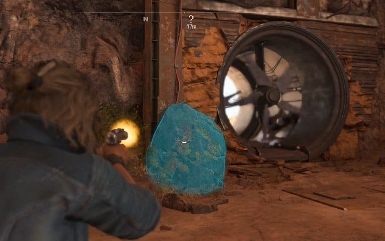 Blow the second rock to reveal a control terminal for the fan