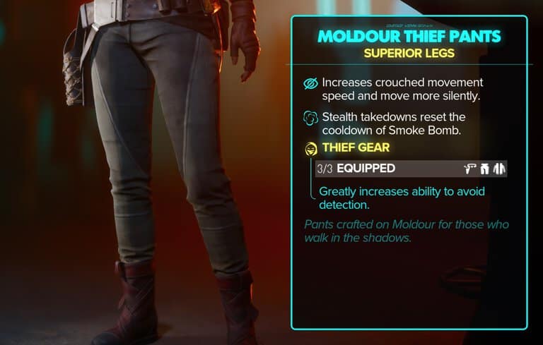 Moldour Thief Stats, Set Bonus, and Close-ups - Pants