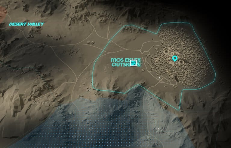 Mos Eisley Outskirts Treasure - Starting Point - Large Map