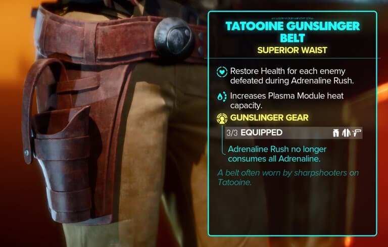 tatooine gunslinger belt stats