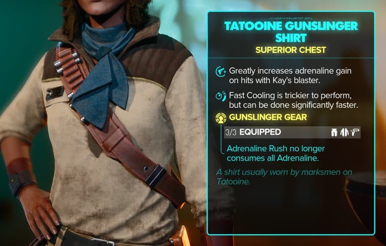 tatooine gunslinger shirt stats