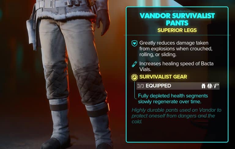 vandor survivalist pants stats