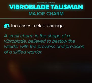 vibroblade talisman stats