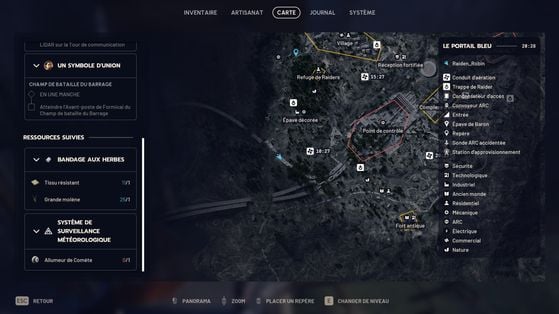 Arc Raiders подход к тайнику снизу, виден знак STOP