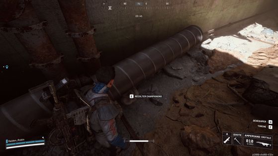 Грибы в Arc Raiders, растущие во влажном тёмном углу под водопроводными трубами