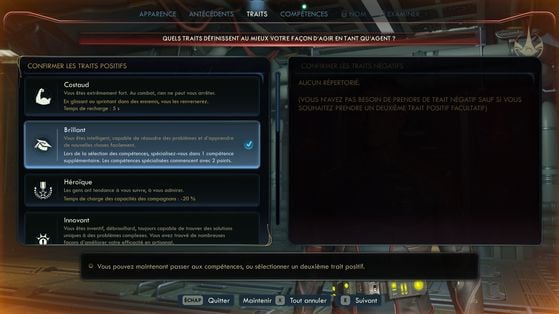 Создание персонажа в The Outer Worlds 2: гайд по билдам и выбору навыков 5 Интерфейс выбора положительных черт в The Outer Worlds 2