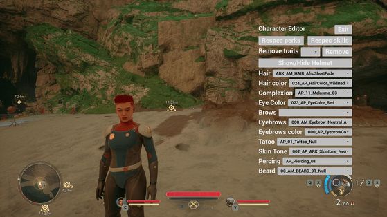Интерфейс мода Character Editor в The Outer Worlds 2