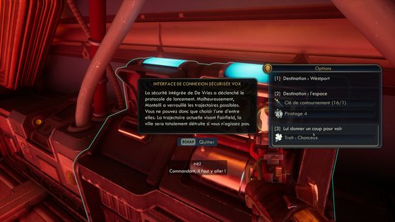 Выбор цели для Ретранслятора Вокс в The Outer Worlds 2