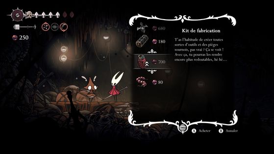Где найти все комплекты для модернизации в Hollow Knight Silksong 12 Меню покупки последнего комплекта за 700 жемчужин
