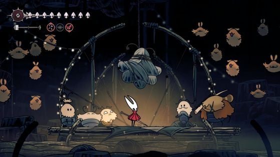 Победа в Прыгоблохе (Puceball) в Hollow Knight: Silksong 6 Пиньята с наградами после победы во всех трёх испытаниях фестиваля Блох