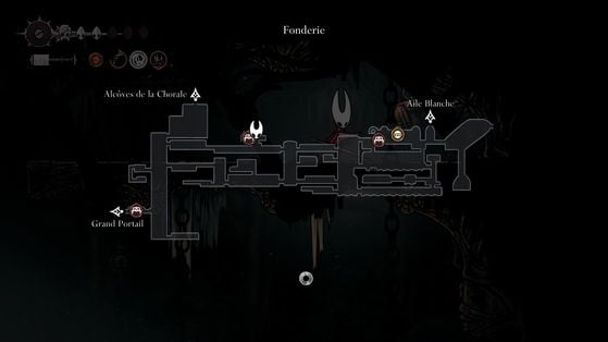 Прохождение Литейной в Hollow Knight Silksong: грейфер и эмблема 19 Скрытый проход в потолке над скамьями