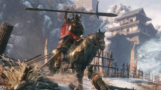 Гёбу Масатака Онива на коне в Sekiro: Shadows Die Twice